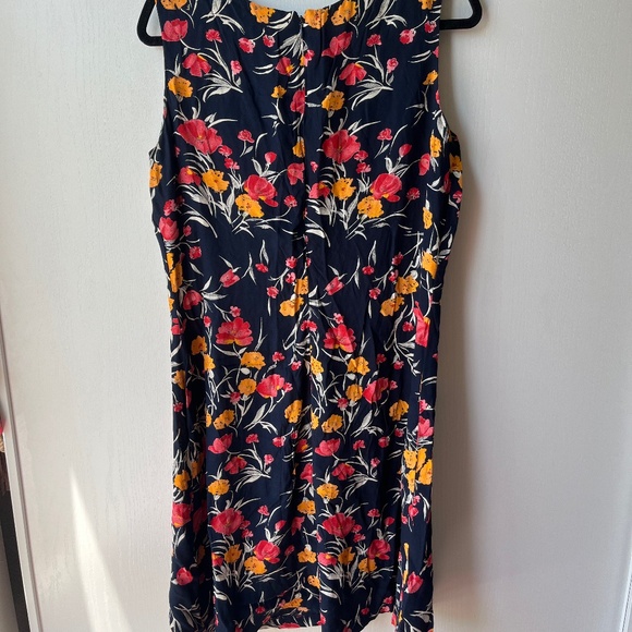 Vintage Liz Claiborne Navy Floral Dress, Size 14 - Picture 4 of 4